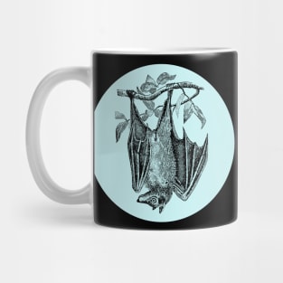 Halloween Bat, Portents, Omens, Signs, and Fortunes - Pale Blue and Black Variation Mug